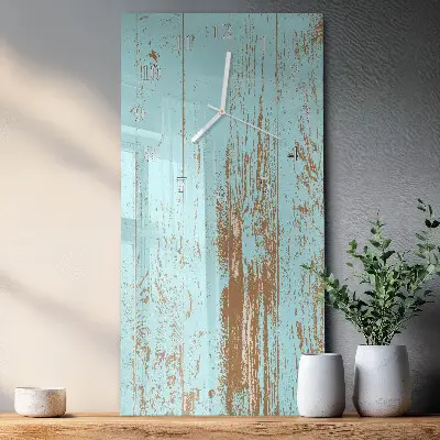 Horloge murale en verre rectangulaire Bois