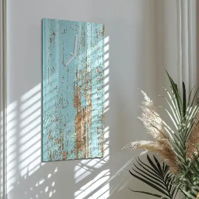 Horloge murale en verre rectangulaire Bois