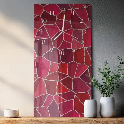 Horloge murale en verre rectangulaire Motif de pierre
