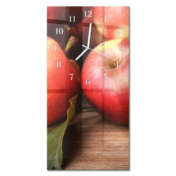 Horloge murale en verre rectangulaire Pomme