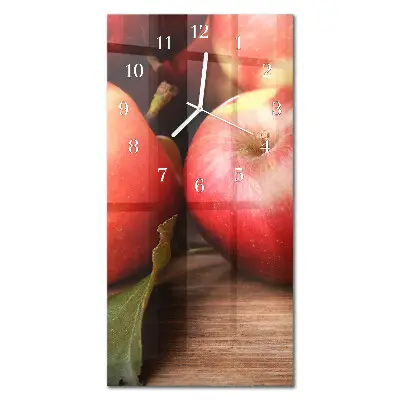 Horloge murale en verre rectangulaire Pomme