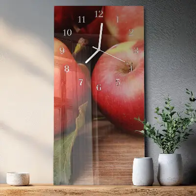 Horloge murale en verre rectangulaire Pomme