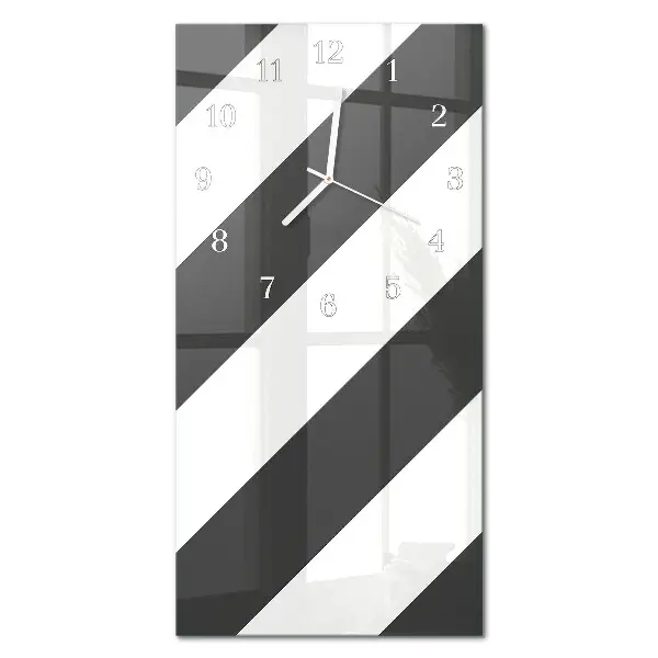 Horloge murale en verre rectangulaire Rayures