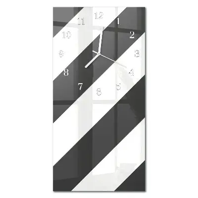Horloge murale en verre rectangulaire Rayures