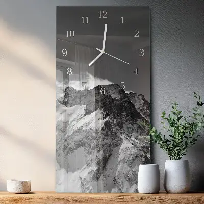 Horloge murale en verre rectangulaire Montagne