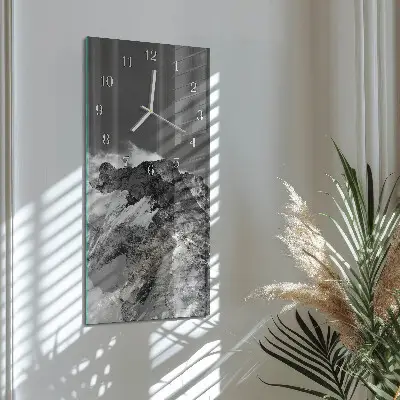 Horloge murale en verre rectangulaire Montagne
