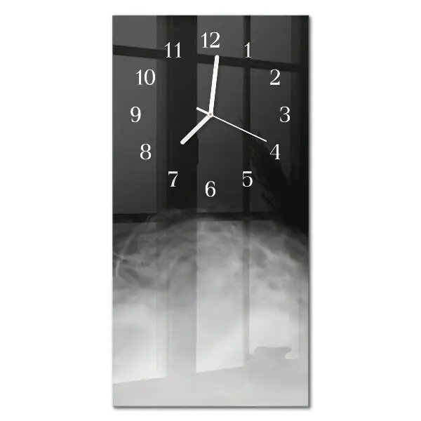 Horloge murale en verre rectangulaire Fumée