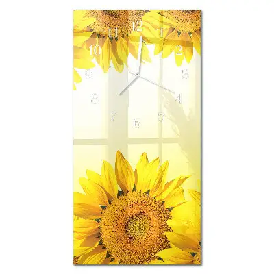 Horloge murale en verre rectangulaire Tournesol