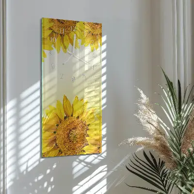 Horloge murale en verre rectangulaire Tournesol