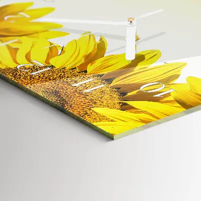 Horloge murale en verre rectangulaire Tournesol