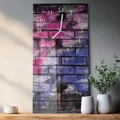 Horloge murale en verre rectangulaire Brique