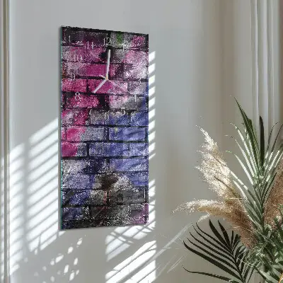Horloge murale en verre rectangulaire Brique