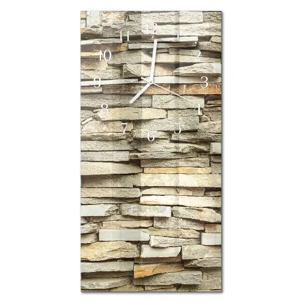 Horloge murale en verre rectangulaire Pierres