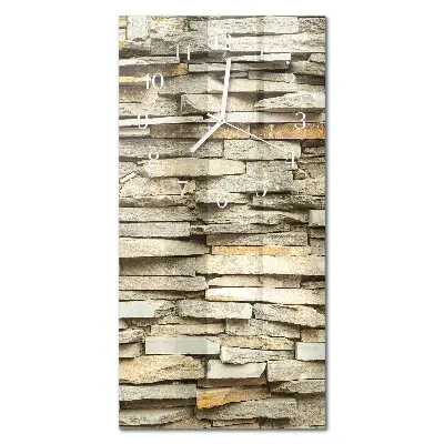 Horloge murale en verre rectangulaire Pierres