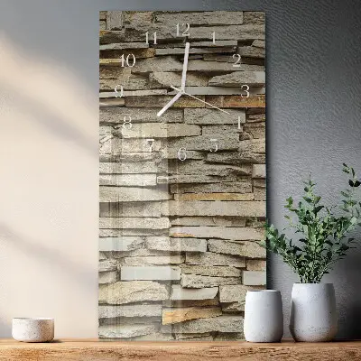 Horloge murale en verre rectangulaire Pierres