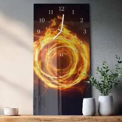 Horloge murale en verre rectangulaire Vortex