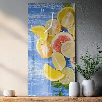 Horloge murale en verre rectangulaire Fruit