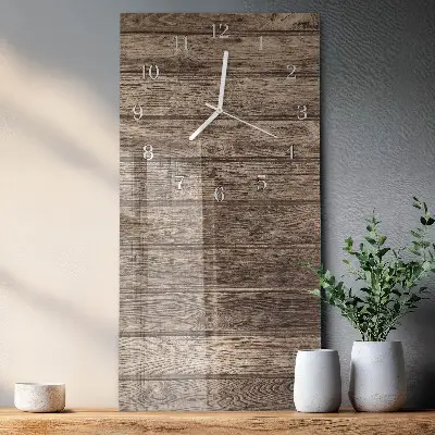 Horloge murale en verre rectangulaire Bois