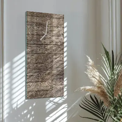 Horloge murale en verre rectangulaire Bois