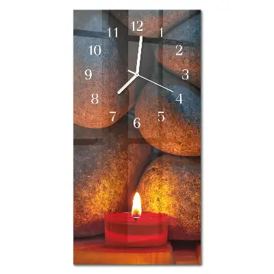 Horloge murale en verre rectangulaire Pierres