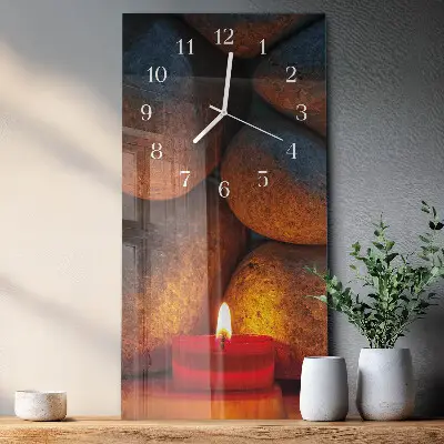 Horloge murale en verre rectangulaire Pierres