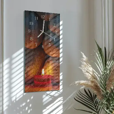 Horloge murale en verre rectangulaire Pierres