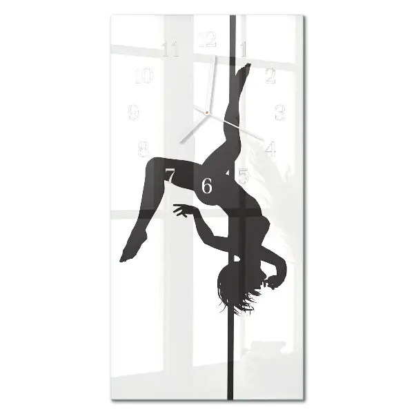 Horloge murale en verre rectangulaire Danseuse de pole dance
