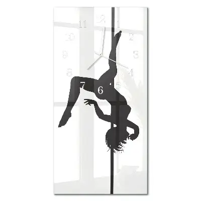 Horloge murale en verre rectangulaire Danseuse de pole dance