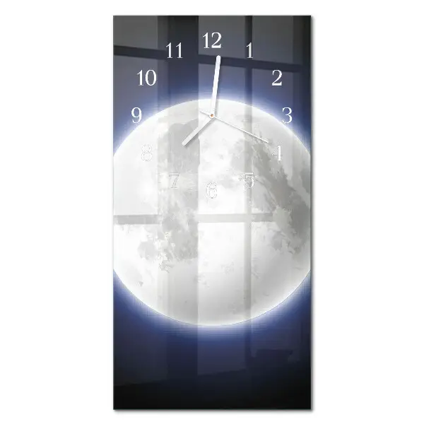 Horloge murale en verre rectangulaire Lune