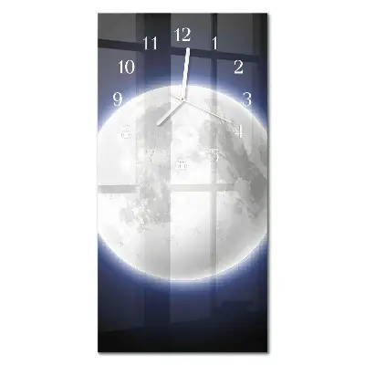 Horloge murale en verre rectangulaire Lune