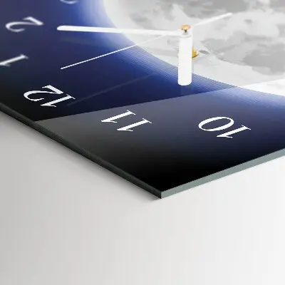 Horloge murale en verre rectangulaire Lune