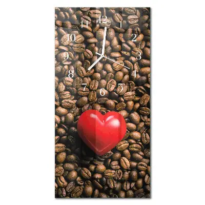 Horloge murale en verre rectangulaire Café en grains
