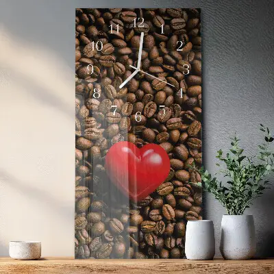 Horloge murale en verre rectangulaire Café en grains