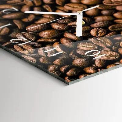 Horloge murale en verre rectangulaire Café en grains