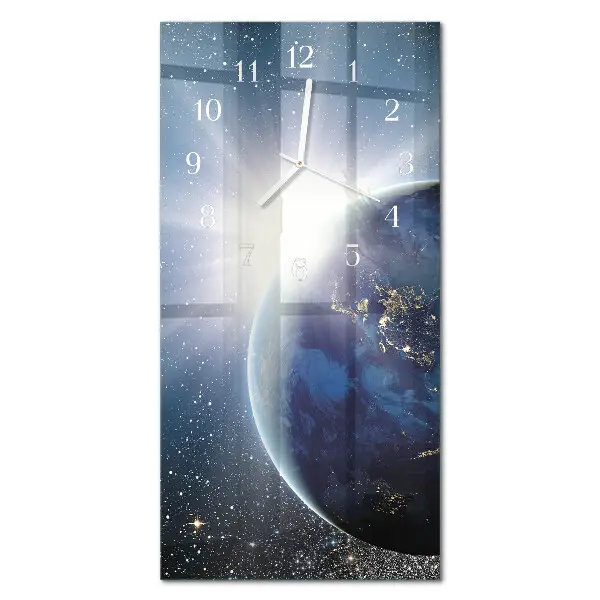 Horloge murale en verre rectangulaire L'univers de la terre