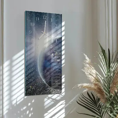 Horloge murale en verre rectangulaire L'univers de la terre