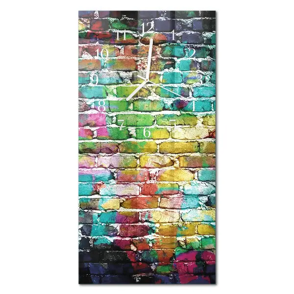 Horloge murale en verre rectangulaire Brique