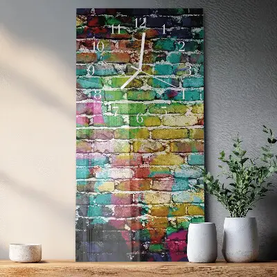 Horloge murale en verre rectangulaire Brique