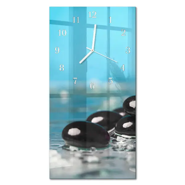Horloge murale en verre rectangulaire Pierres