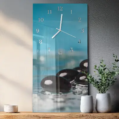 Horloge murale en verre rectangulaire Pierres