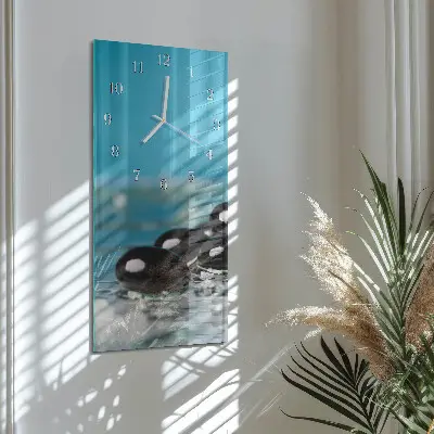 Horloge murale en verre rectangulaire Pierres