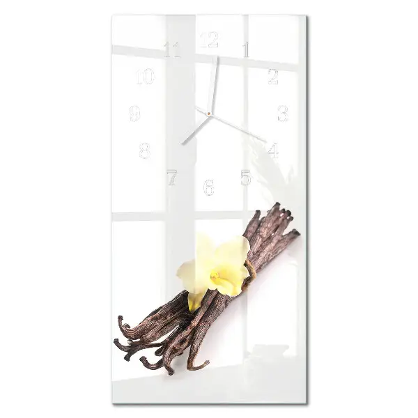 Horloge murale en verre rectangulaire Vanille