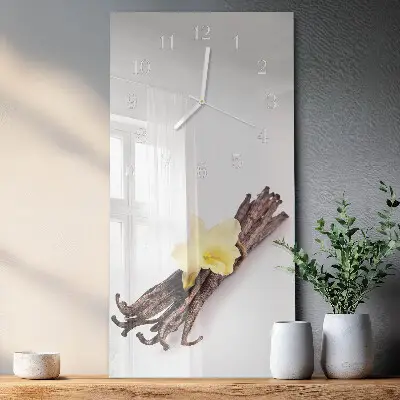 Horloge murale en verre rectangulaire Vanille