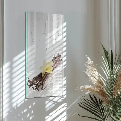Horloge murale en verre rectangulaire Vanille