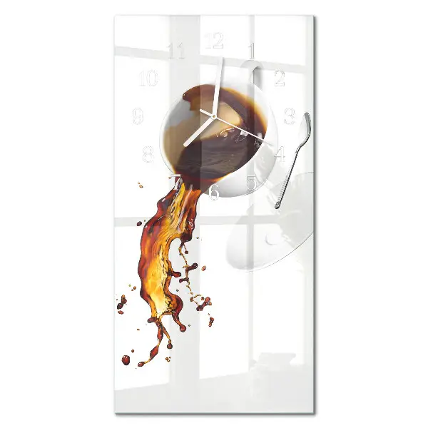 Horloge murale en verre rectangulaire Café