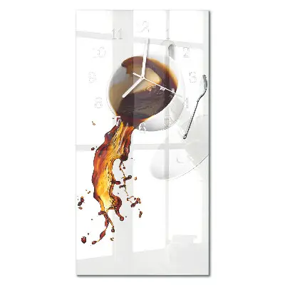 Horloge murale en verre rectangulaire Café