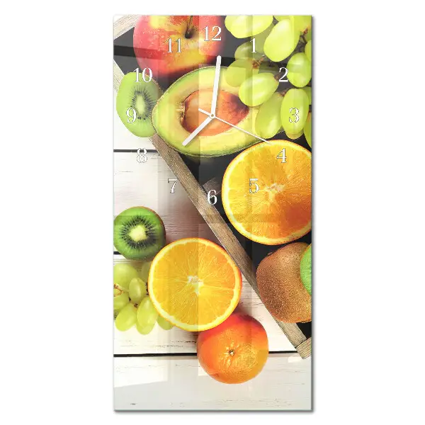 Horloge murale en verre rectangulaire Fruit