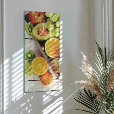 Horloge murale en verre rectangulaire Fruit