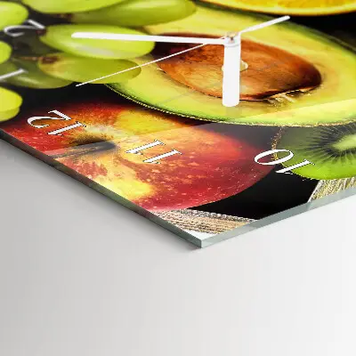 Horloge murale en verre rectangulaire Fruit