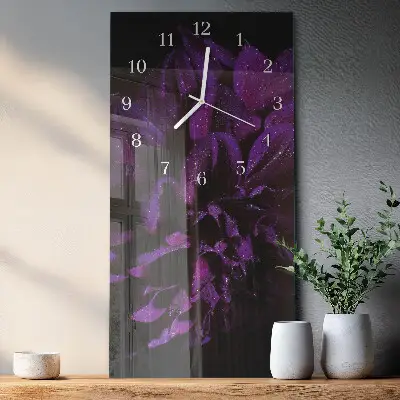 Horloge murale en verre rectangulaire Pivoine